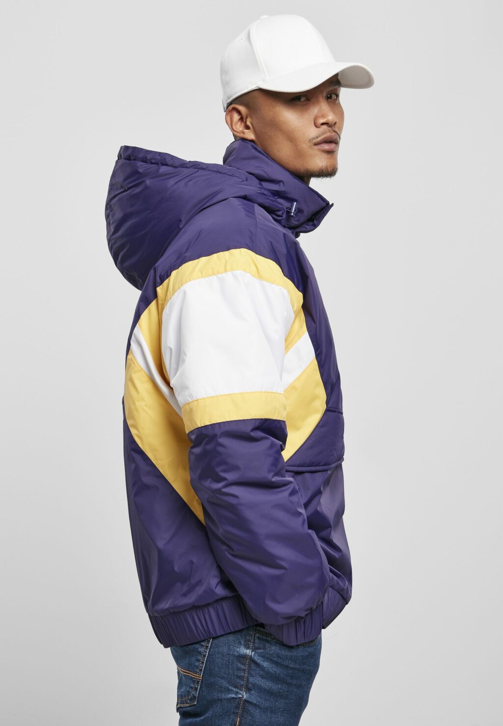 Starter Color Block Half Zip Retro Jacket starter purple/wht/buff yellow ST061