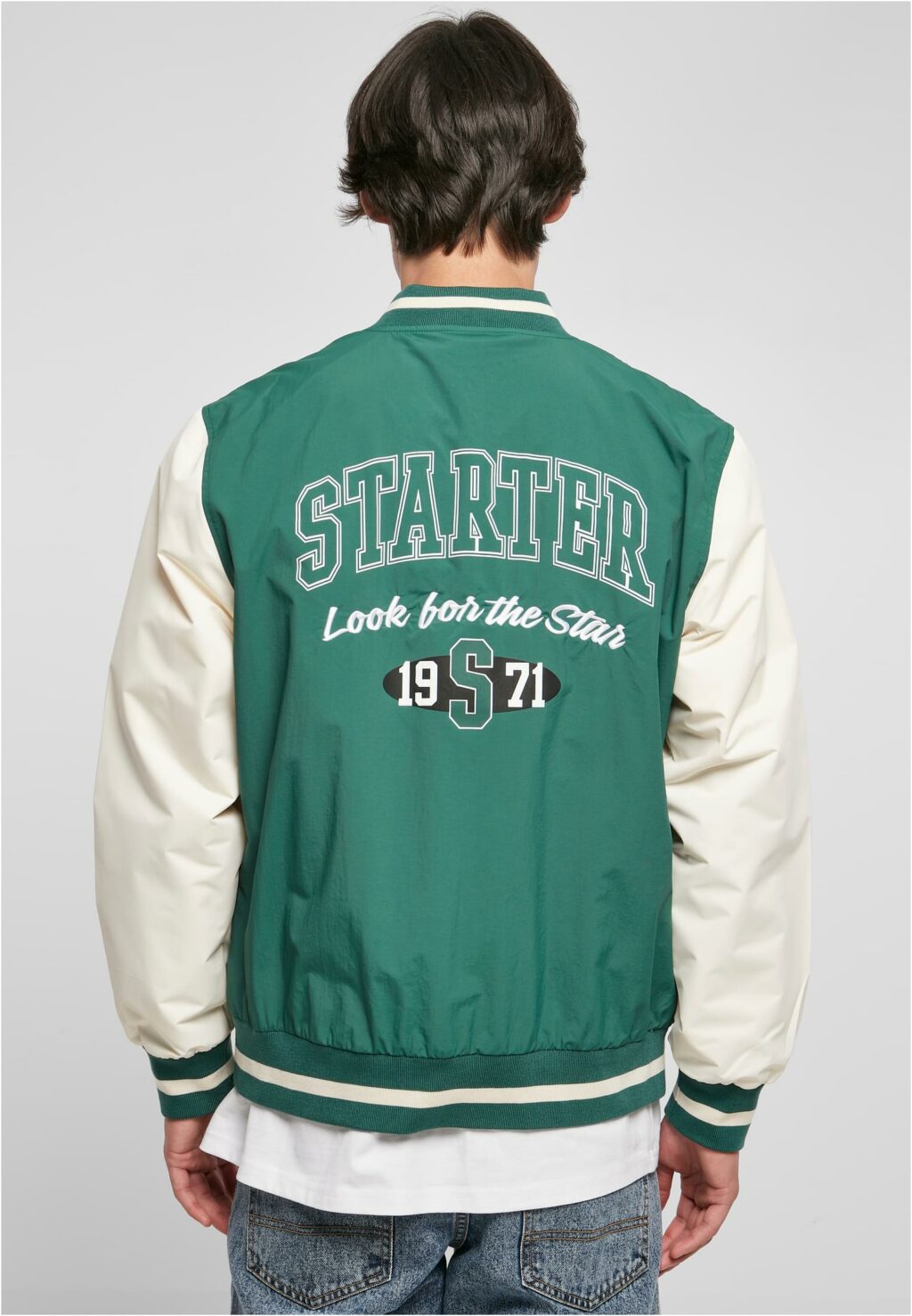 Starter Nylon College Jacket darkfreshgreen/palewhite ST352