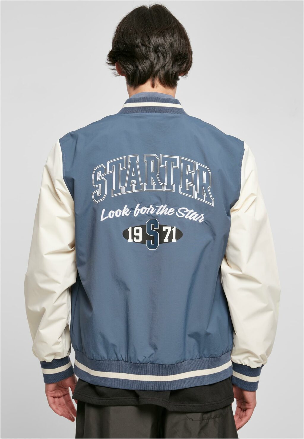 Starter Nylon College Jacket vintageblue/palewhite ST352