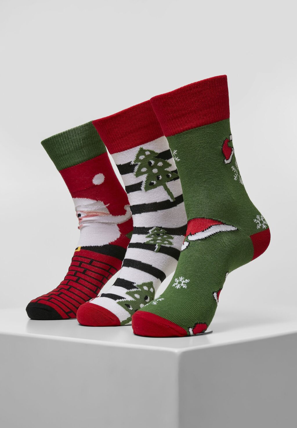 Stripe Santa Christmas Socks 3-Pack multicolor TB4648