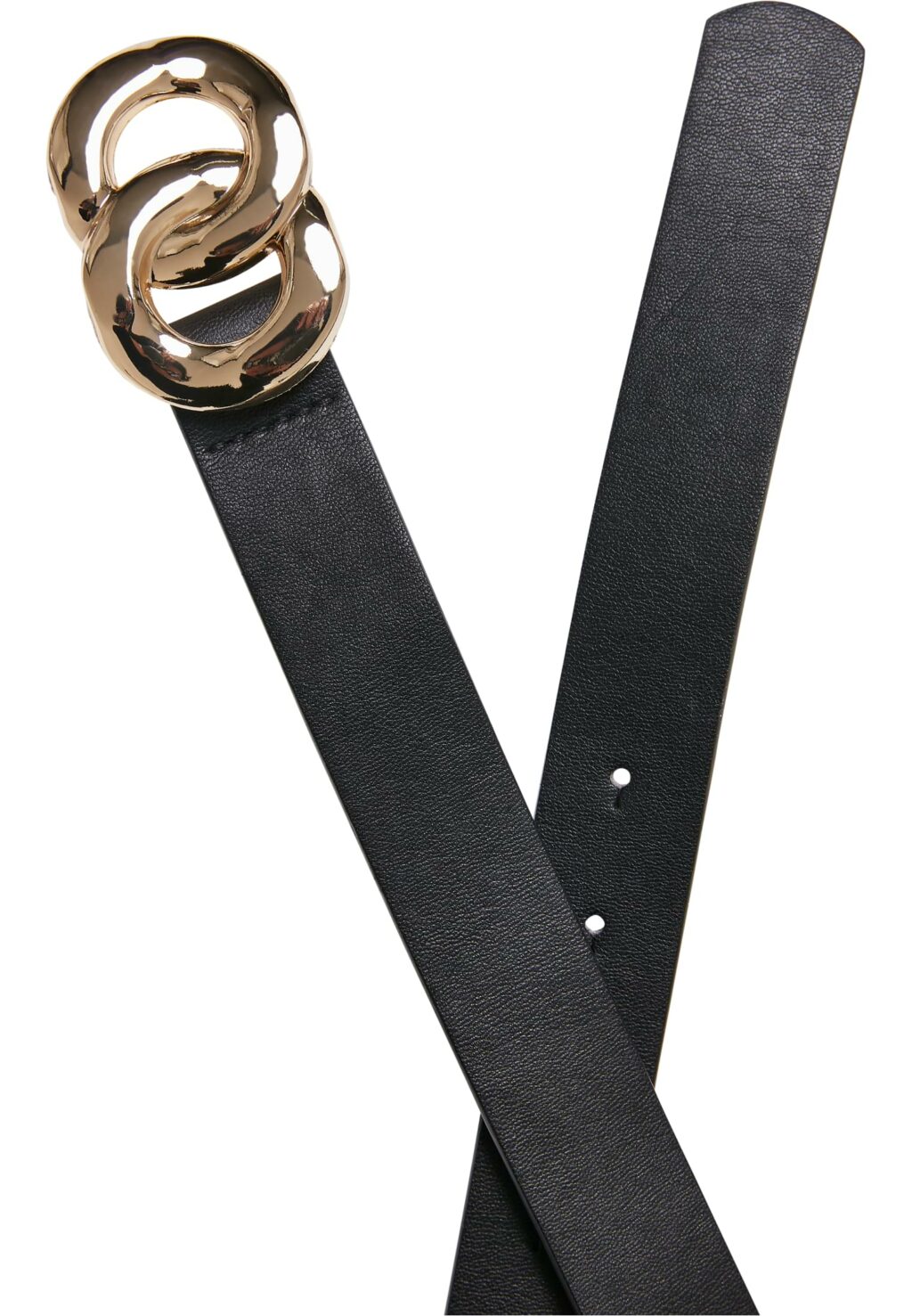 Synthetic Leather Chain Buckle Ladies Belt black/gold TB5821