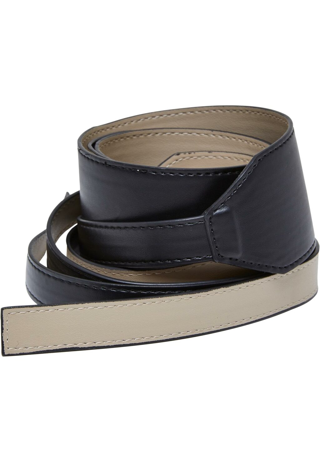Synthetic Leather Sash Belt black/warmsand TB6553