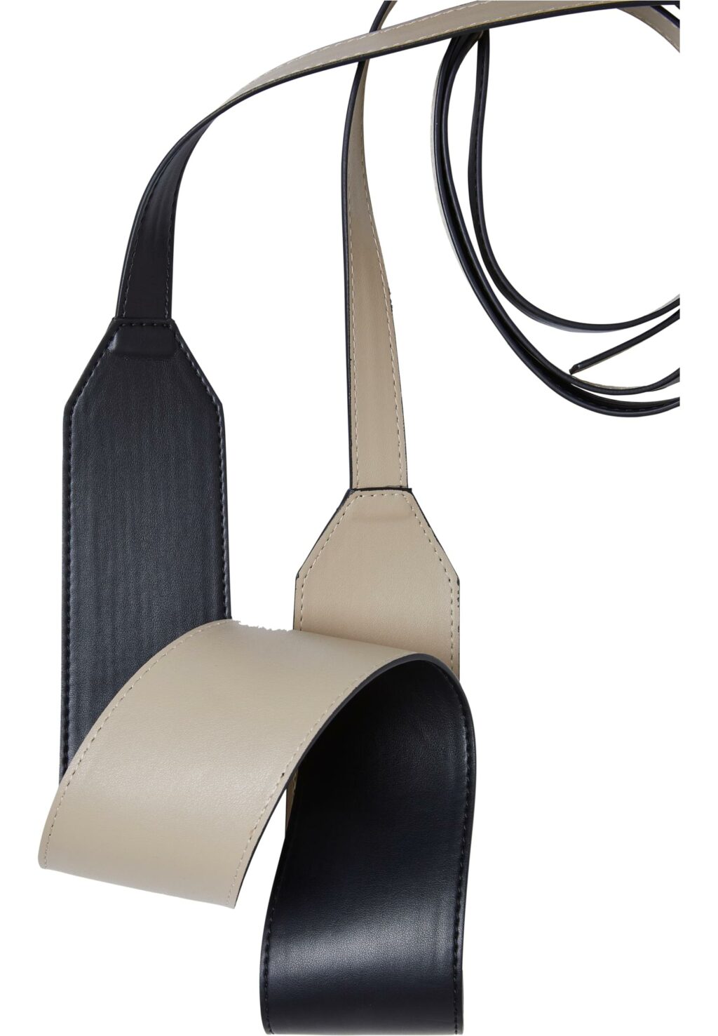 Synthetic Leather Sash Belt black/warmsand TB6553