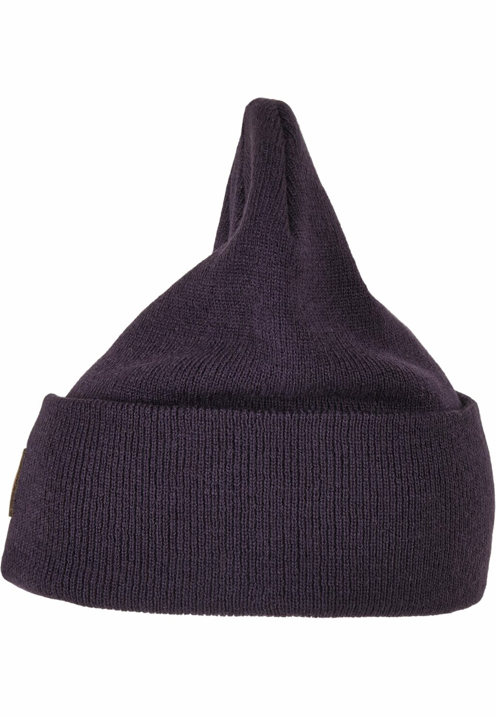 Synthetic Leatherpatch Long Beanie plum one TB626