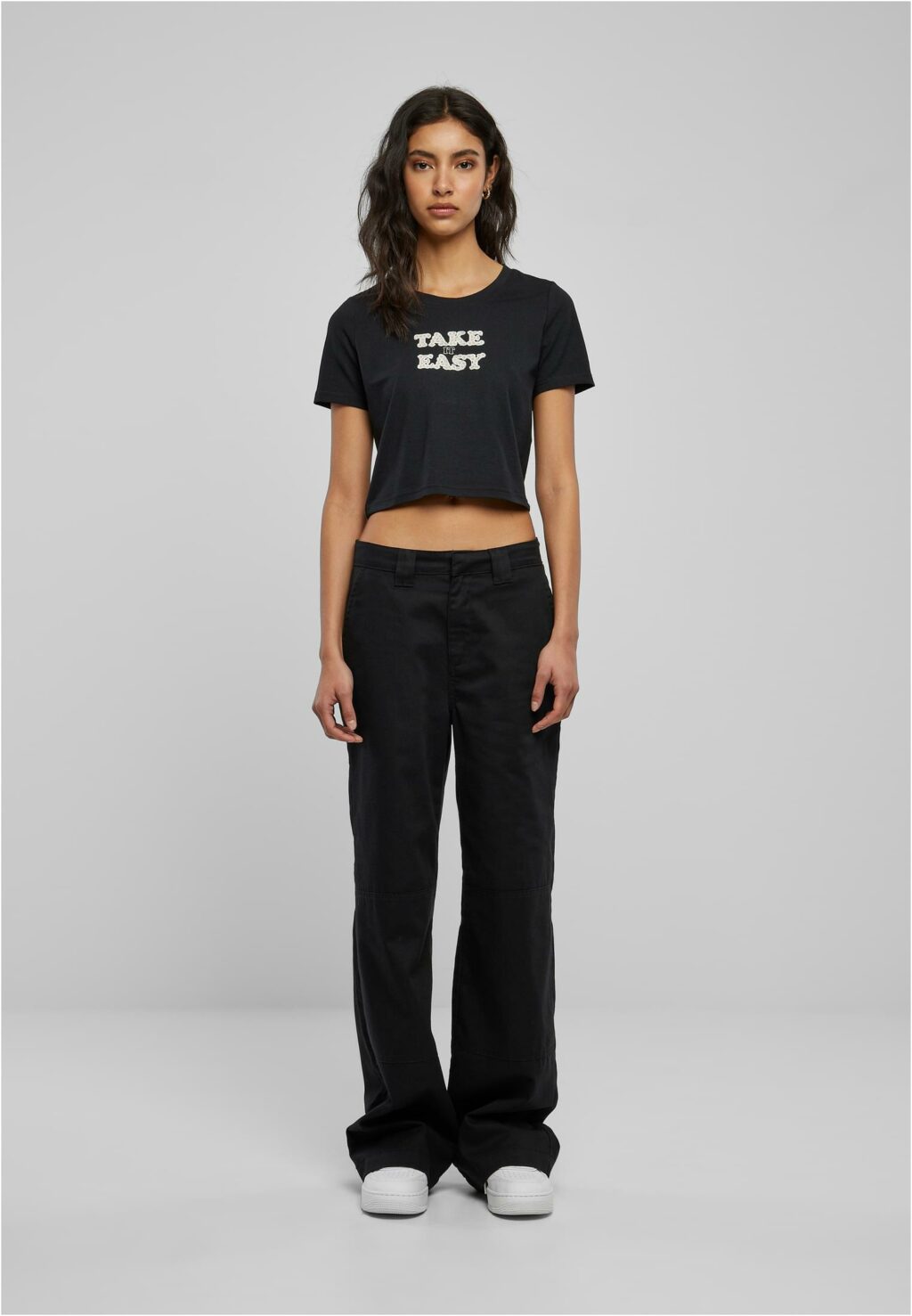 Take It Daisy Cropped Tee black BE067