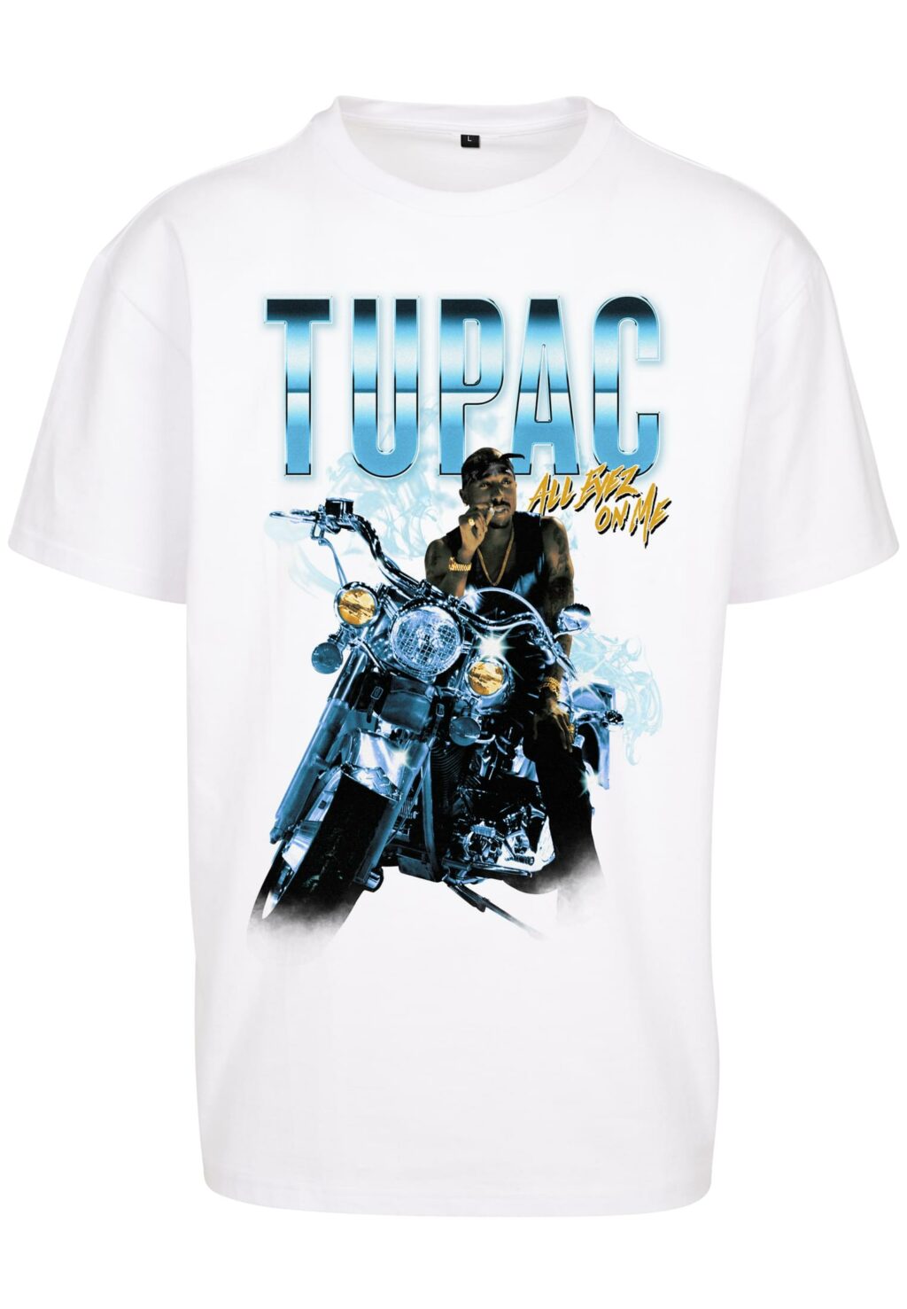 Tupac All Eyez On Me Anniversary Oversize Tee white MT1888