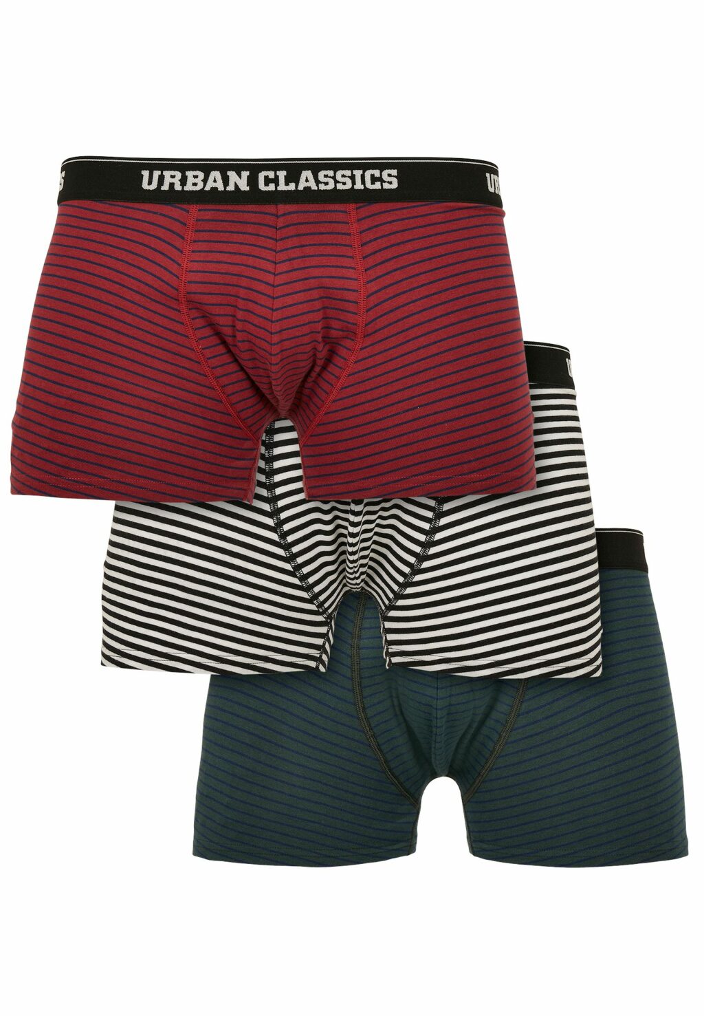 Urban Classics Boxer Shorts 3-Pack btlgrn/dkblu+bur/dkblu+wht/blk TB3844