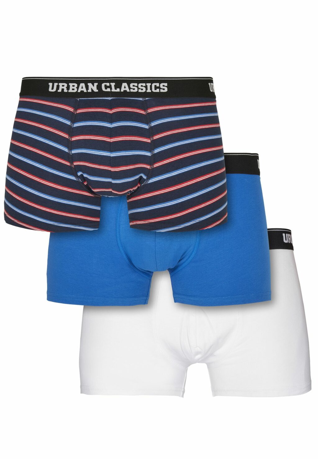 Urban Classics Boxer Shorts 3-Pack neon stripe aop+boxer blue+wht TB3979
