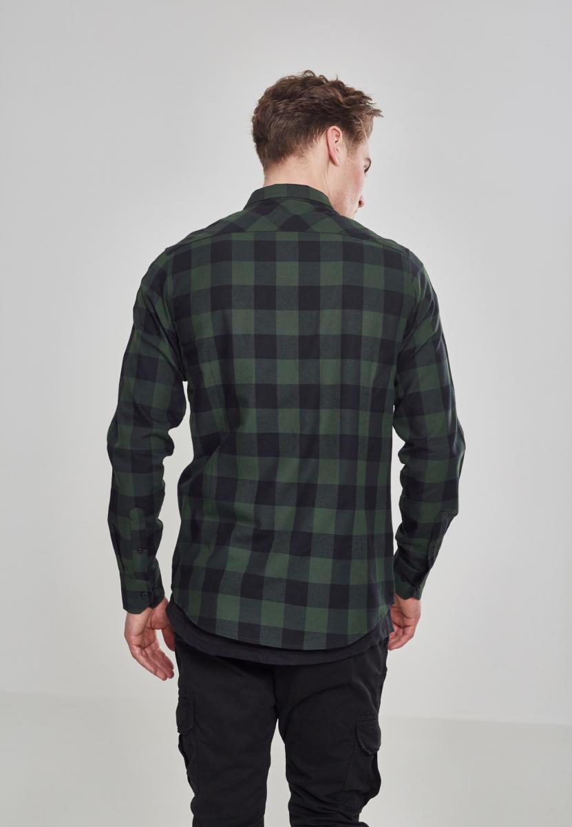 Urban Classics Checked Flanell Shirt blk/forest TB297
