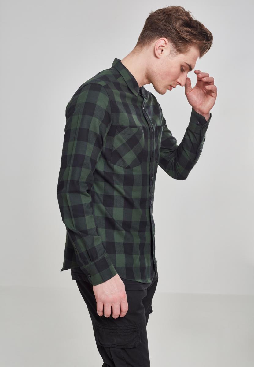 Urban Classics Checked Flanell Shirt blk/forest TB297