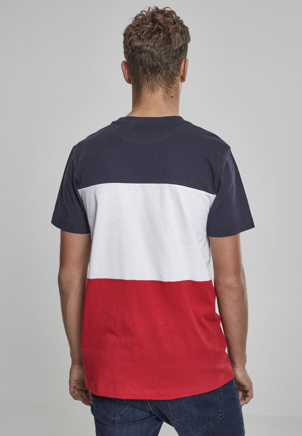 Urban Classics Color Block Tee firered/navy/white TB2058