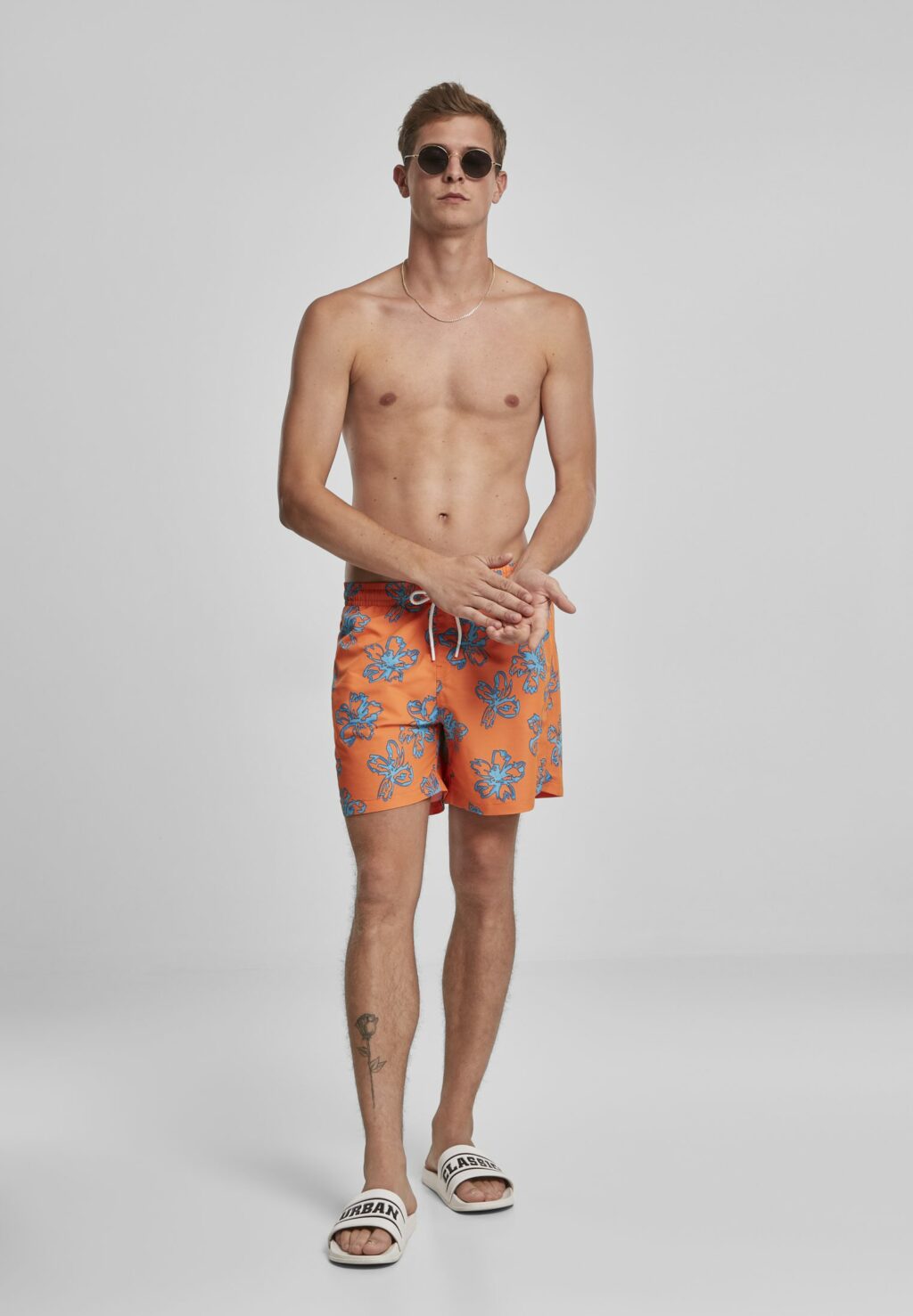 Urban Classics Floral Swim Shorts orange TB3527