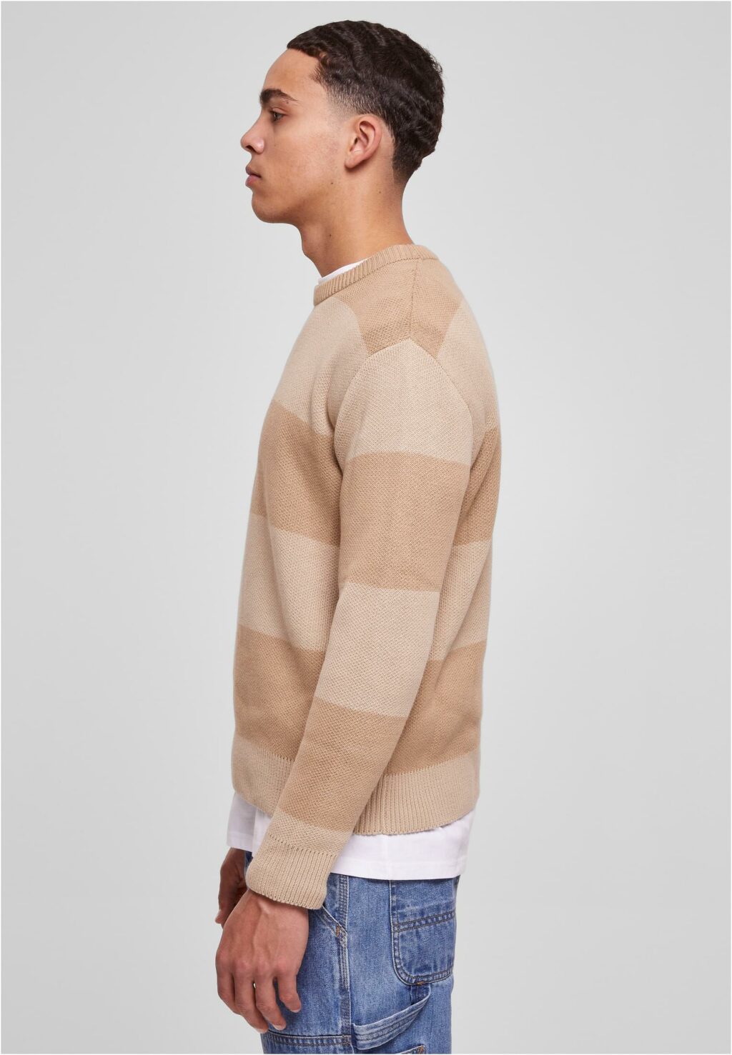 Urban Classics Heavy Oversized Striped Sweatshirt warmsand/wetsand TB6342