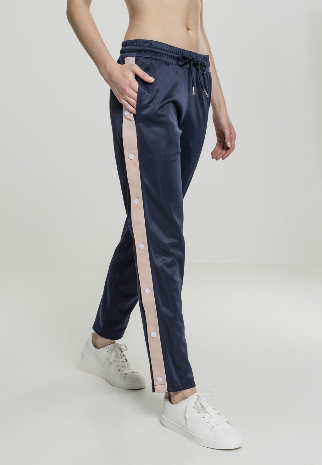 Urban Classics Ladies Button Up Track Pants navy/lightrose/white TB1995