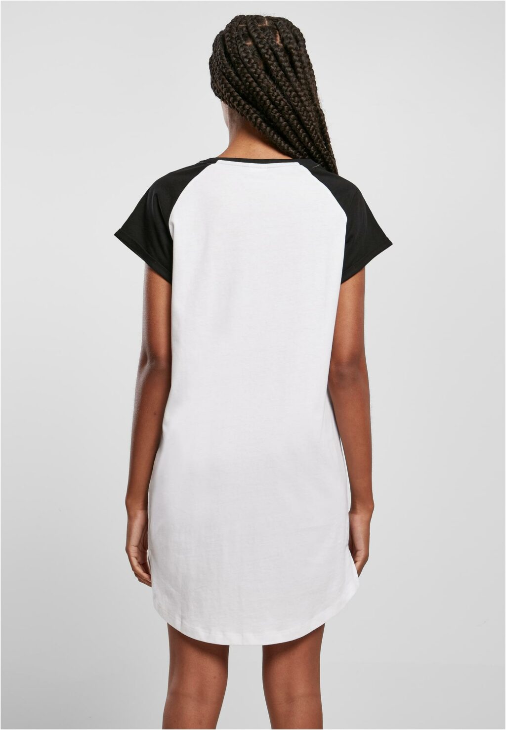 Urban Classics Ladies Contrast Raglan Tee Dress white/black TB5030