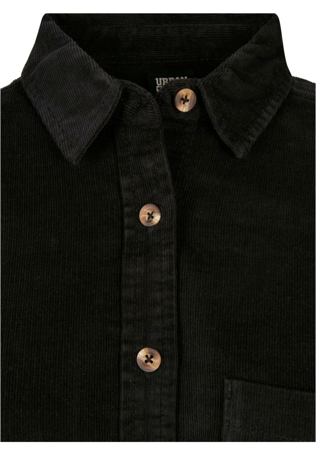Urban Classics Ladies Corduroy Oversized Shirt black TB3755