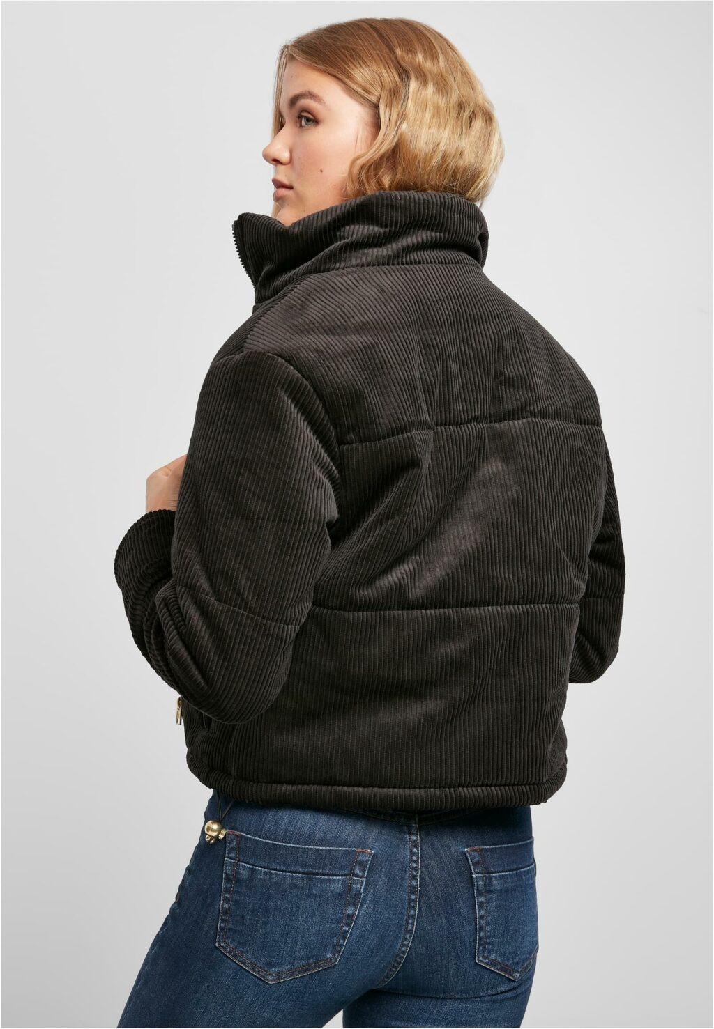 Urban Classics Ladies Corduroy Puffer Jacket black TB3769