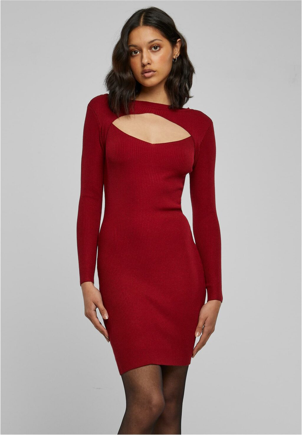 Urban Classics Ladies Cut Out Dress burgundy TB1742