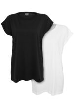 Urban Classics Ladies Extended Shoulder Tee 2-Pack black/white TB771A