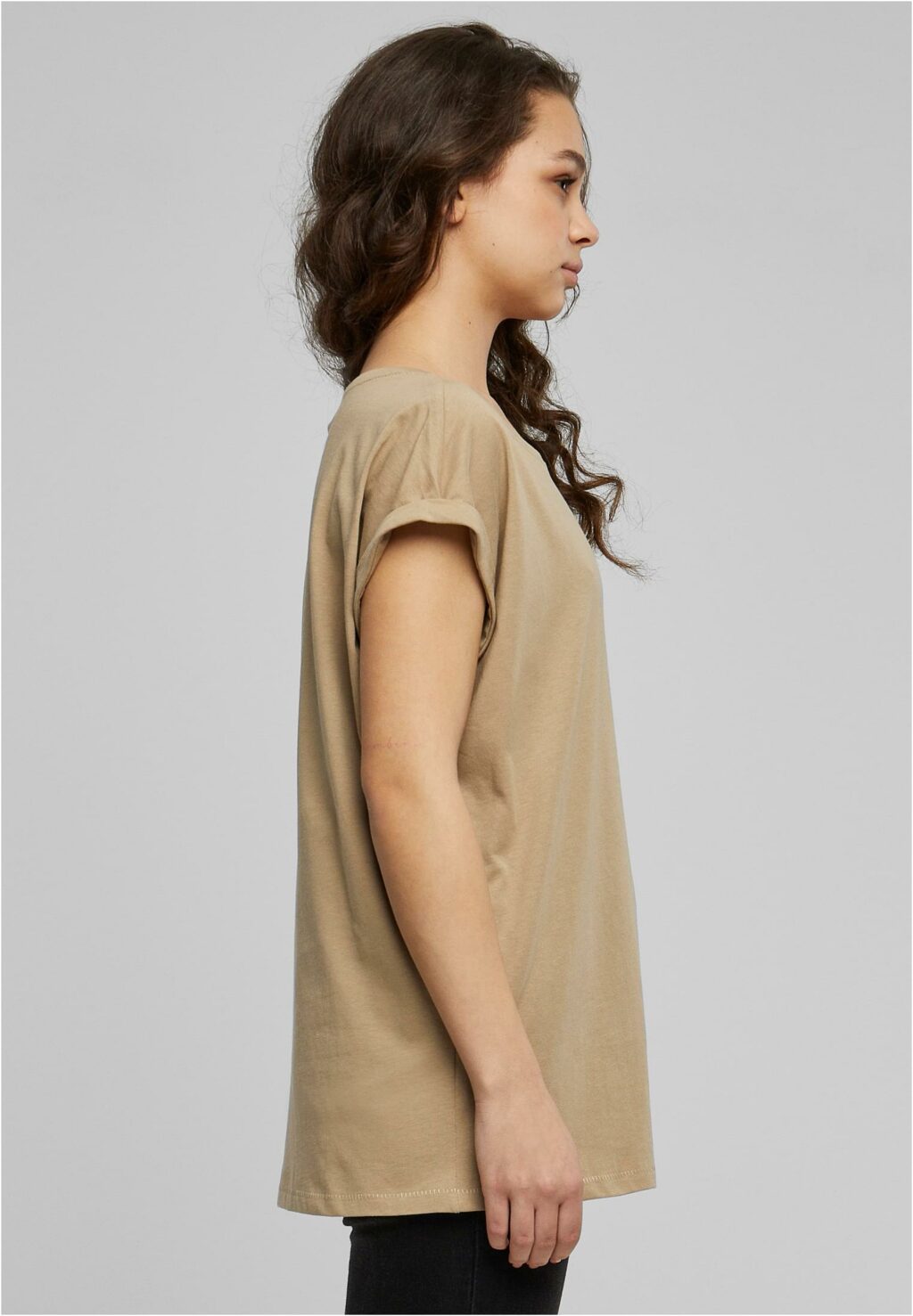 Urban Classics Ladies Extended Shoulder Tee softtaupe TB771