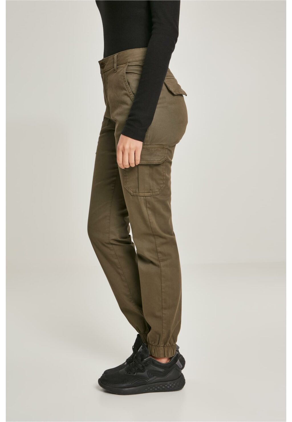 Urban Classics Ladies High Waist Cargo Pants olive TB3048