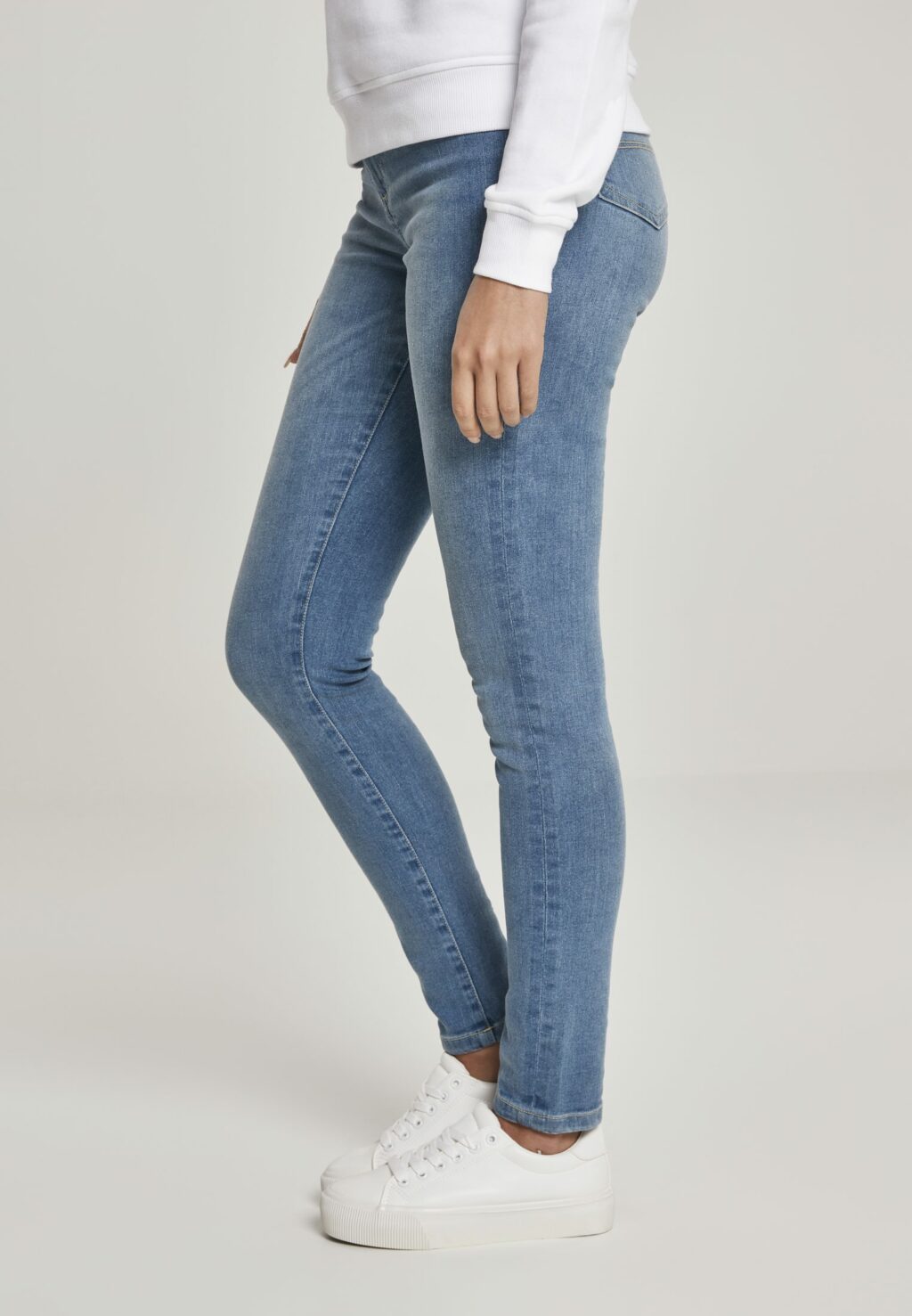 Urban Classics Ladies High Waist Skinny Jeans mid stone wash TB2970