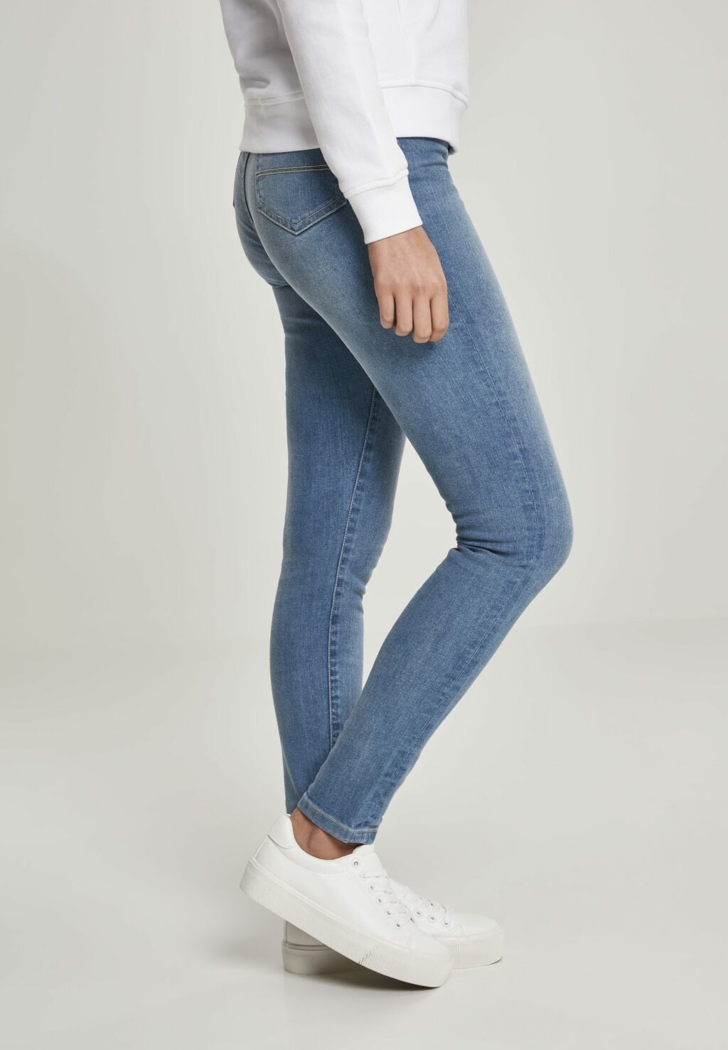 Urban Classics Ladies High Waist Skinny Jeans mid stone wash TB2970