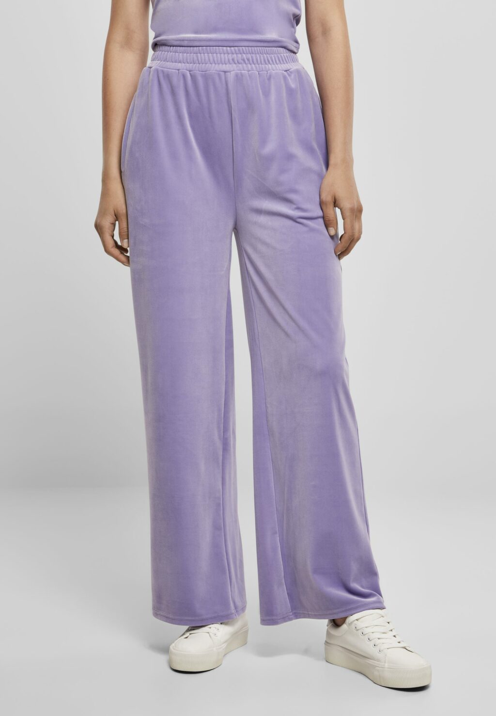 Urban Classics Ladies High Waist Straight Velvet Sweatpants lavender TB4530