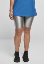 Urban Classics Ladies Highwaist Shiny Metallic Cycle Shorts darksilver TB4342