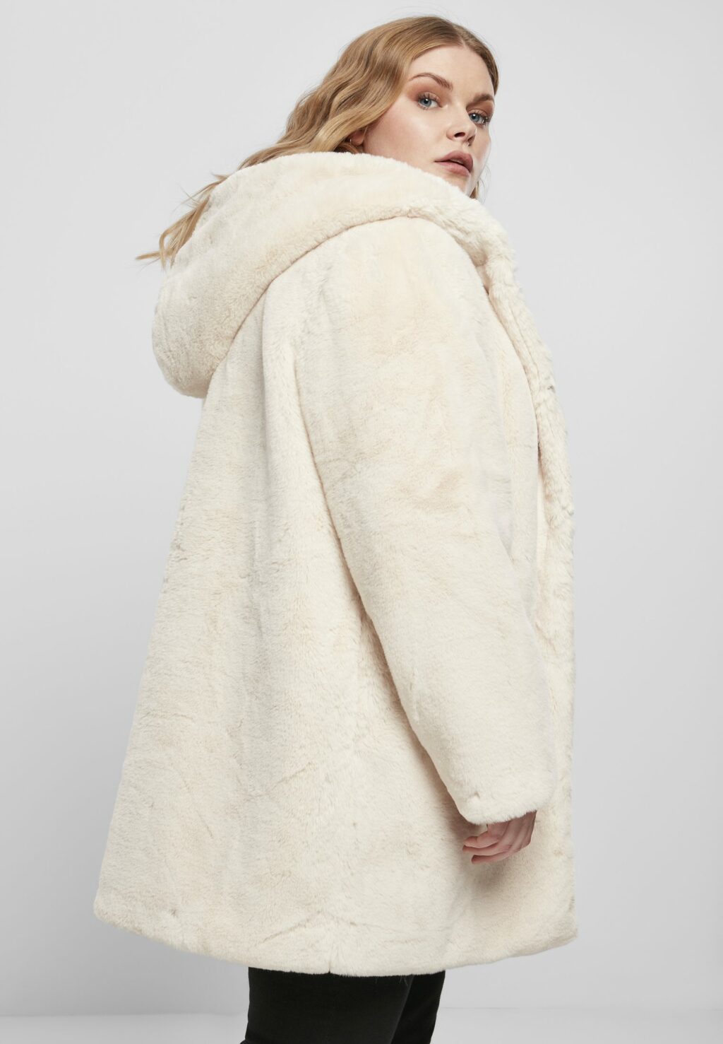 Urban Classics Ladies Hooded Teddy Coat offwhite TB2375