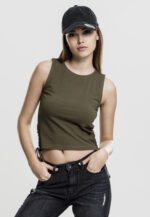Urban Classics Ladies Lace Up Cropped Top olive TB1494