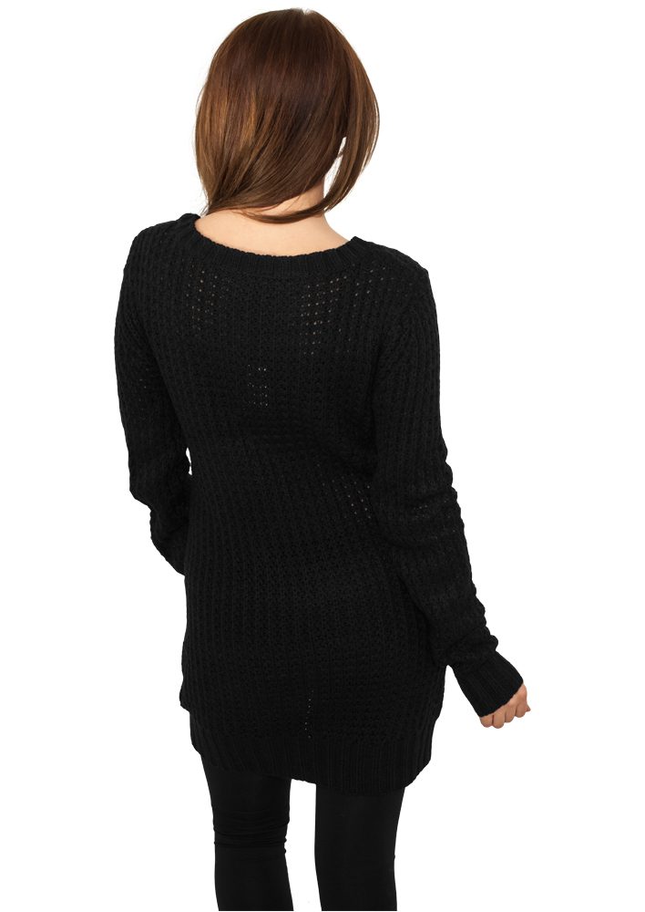 Urban Classics Ladies Long Wideneck Sweater black TB739