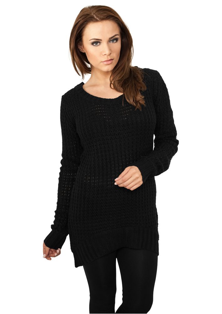 Urban Classics Ladies Long Wideneck Sweater black TB739