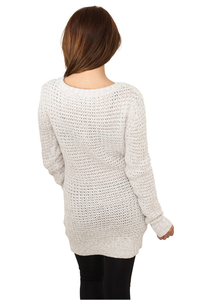 Urban Classics Ladies Long Wideneck Sweater offwhite TB739
