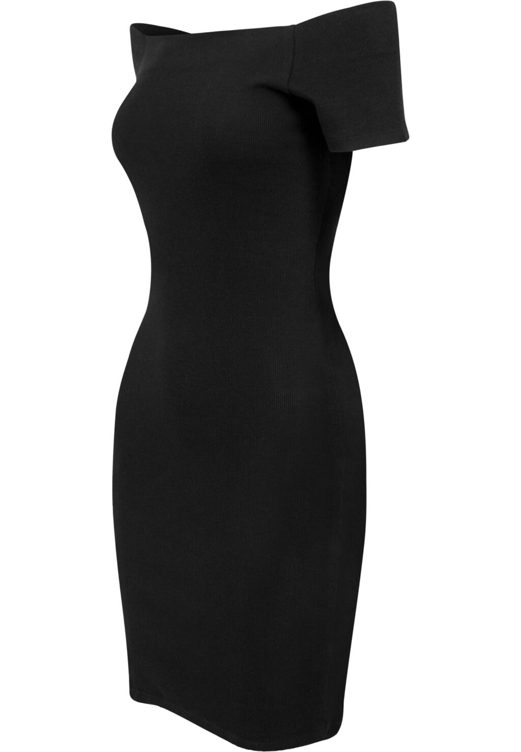 Urban Classics Ladies Off Shoulder Rib Dress black TB1501
