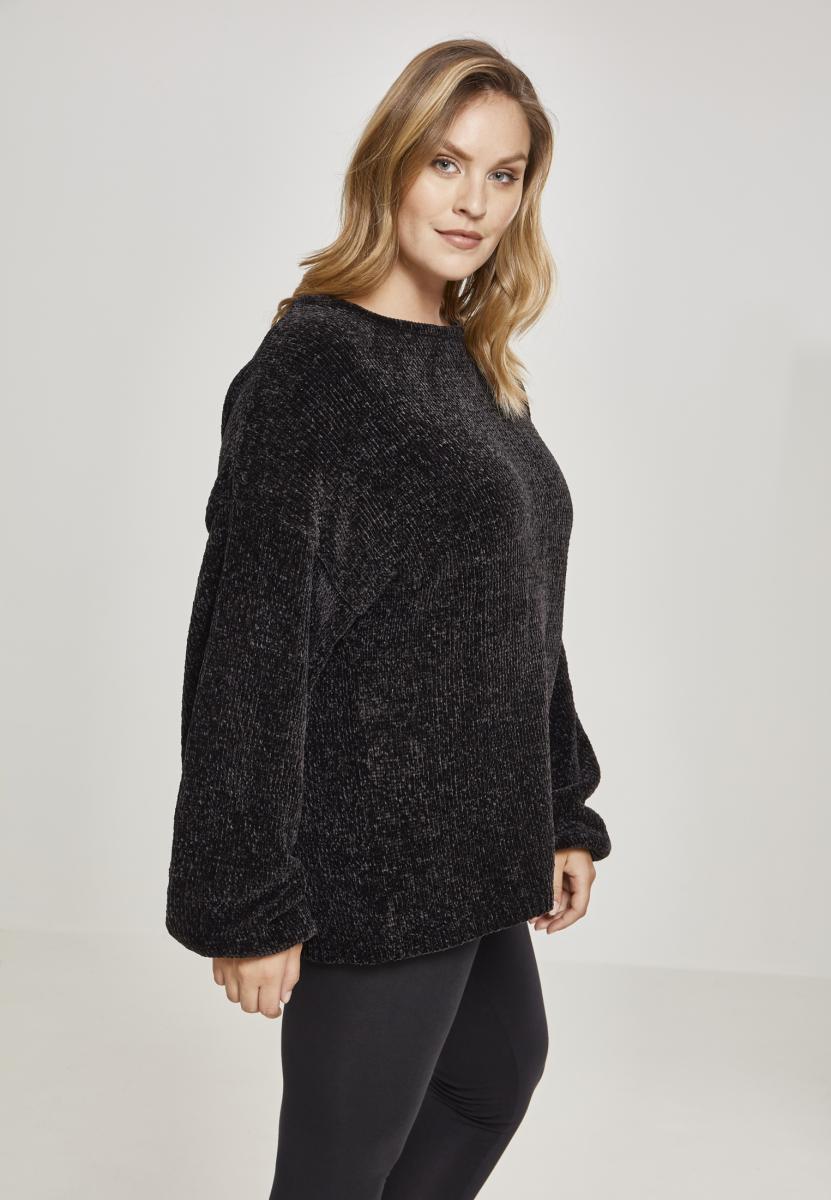 Urban Classics Ladies Oversize Chenille Sweater black TB2354