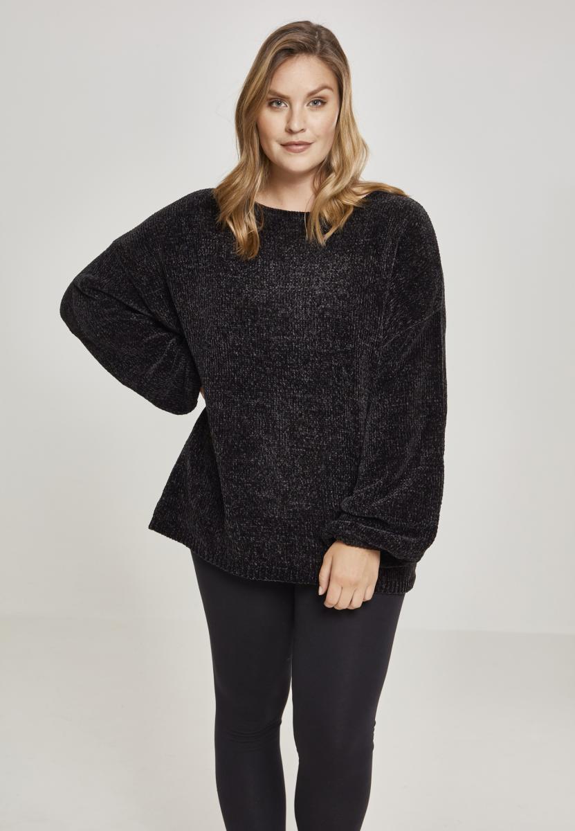 Urban Classics Ladies Oversize Chenille Sweater black TB2354