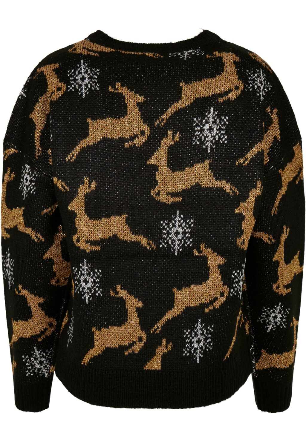Urban Classics Ladies Oversized Christmas Sweater black/gold TB4559