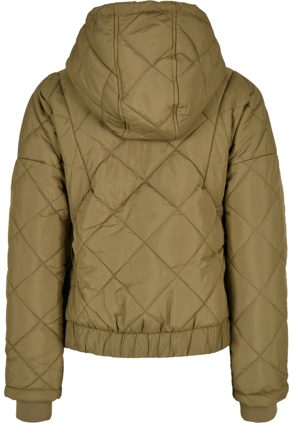 Urban Classics Ladies Oversized Diamond Quilted Pull Over Jacket tiniolive TB4555