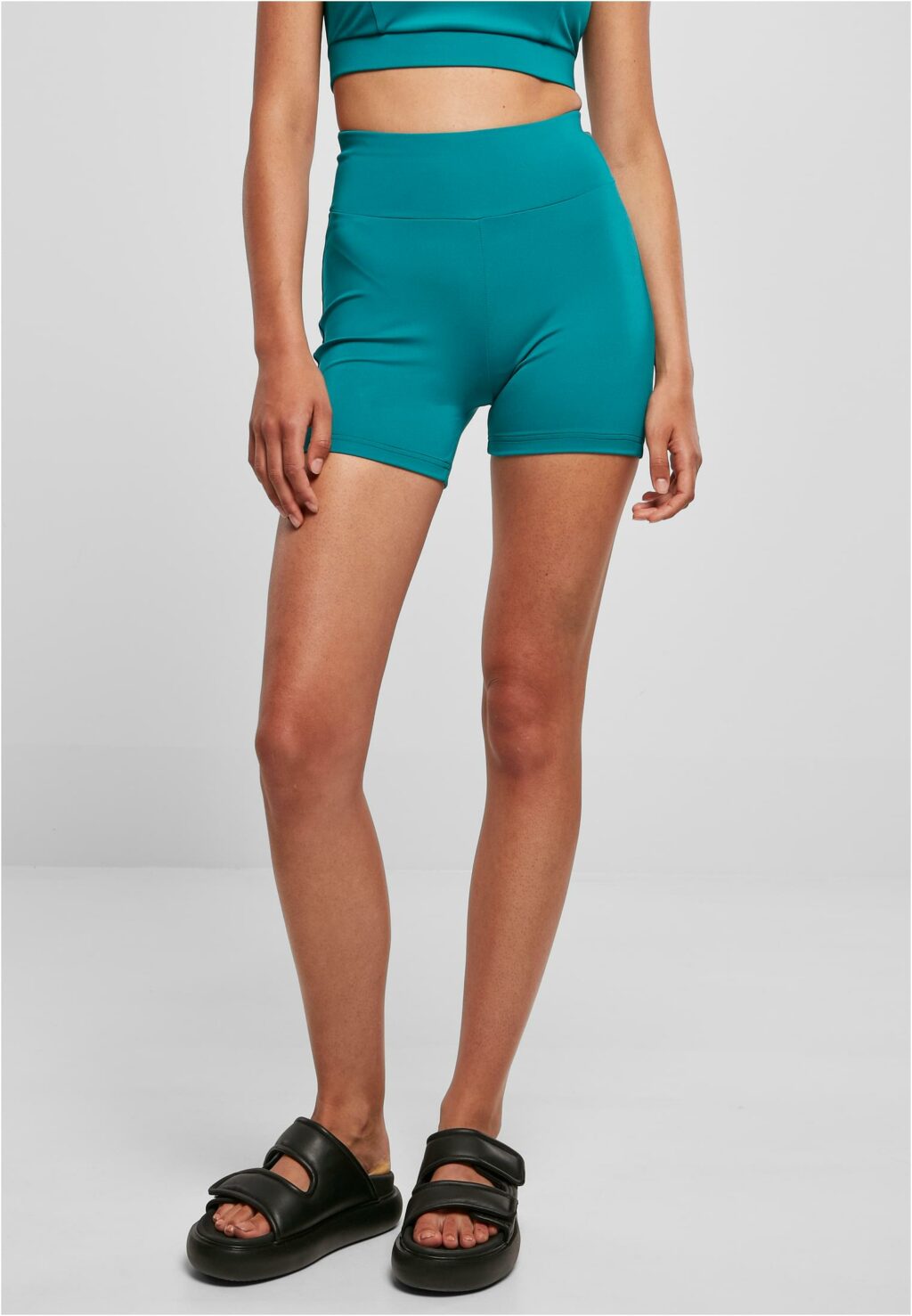 Urban Classics Ladies Recycled High Waist Cycle Hot Pants watergreen TB4802