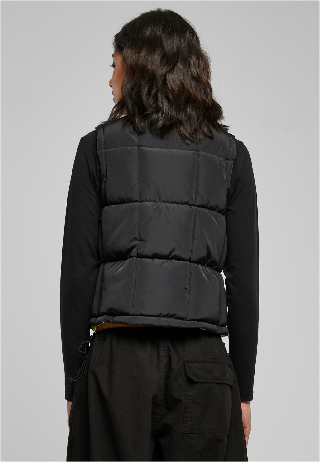 Urban Classics Ladies Reversible Cropped Puffer Vest black/frozenyellow TB6069