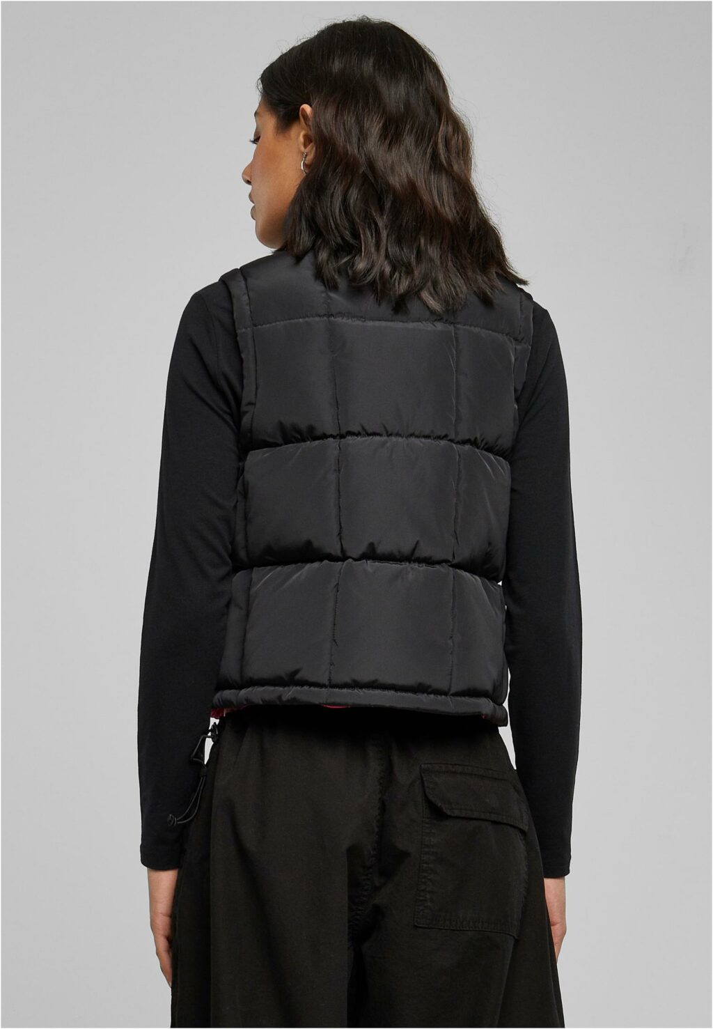 Urban Classics Ladies Reversible Cropped Puffer Vest black/fuchsia TB6069