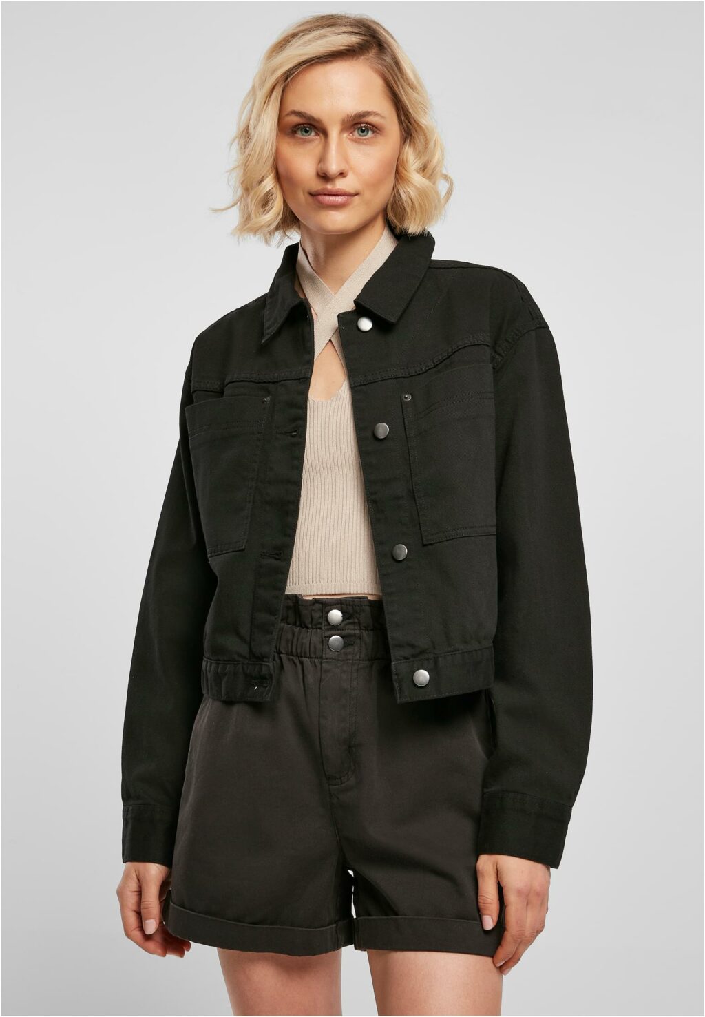 Urban Classics Ladies Short Boxy Worker Jacket black TB4781