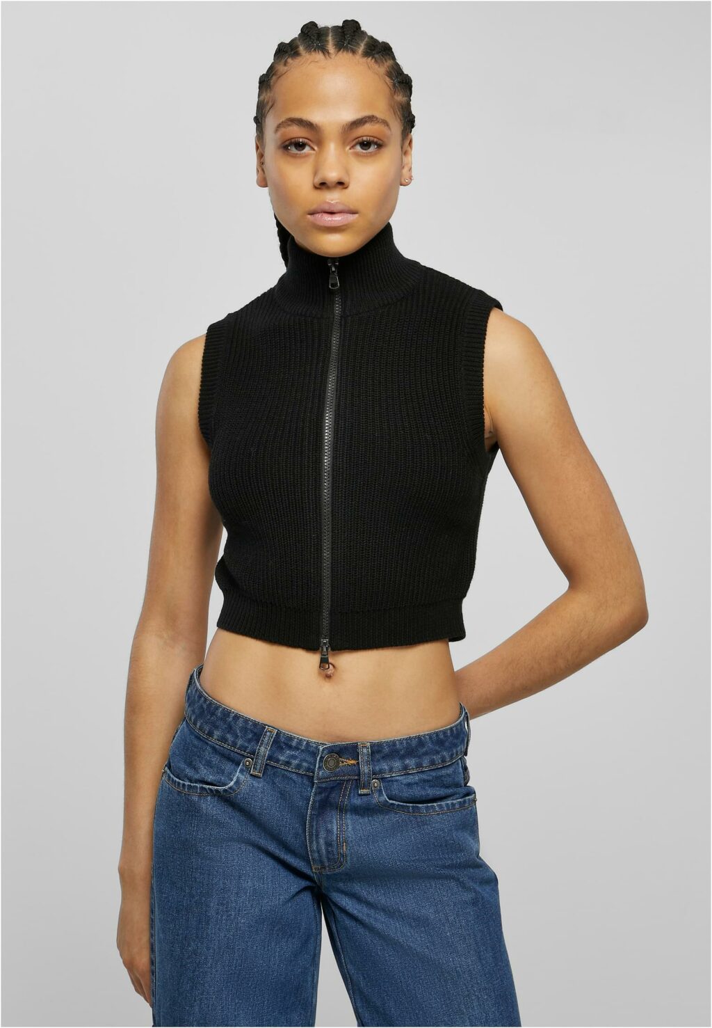 Urban Classics Ladies Short Knit Vest black TB6083