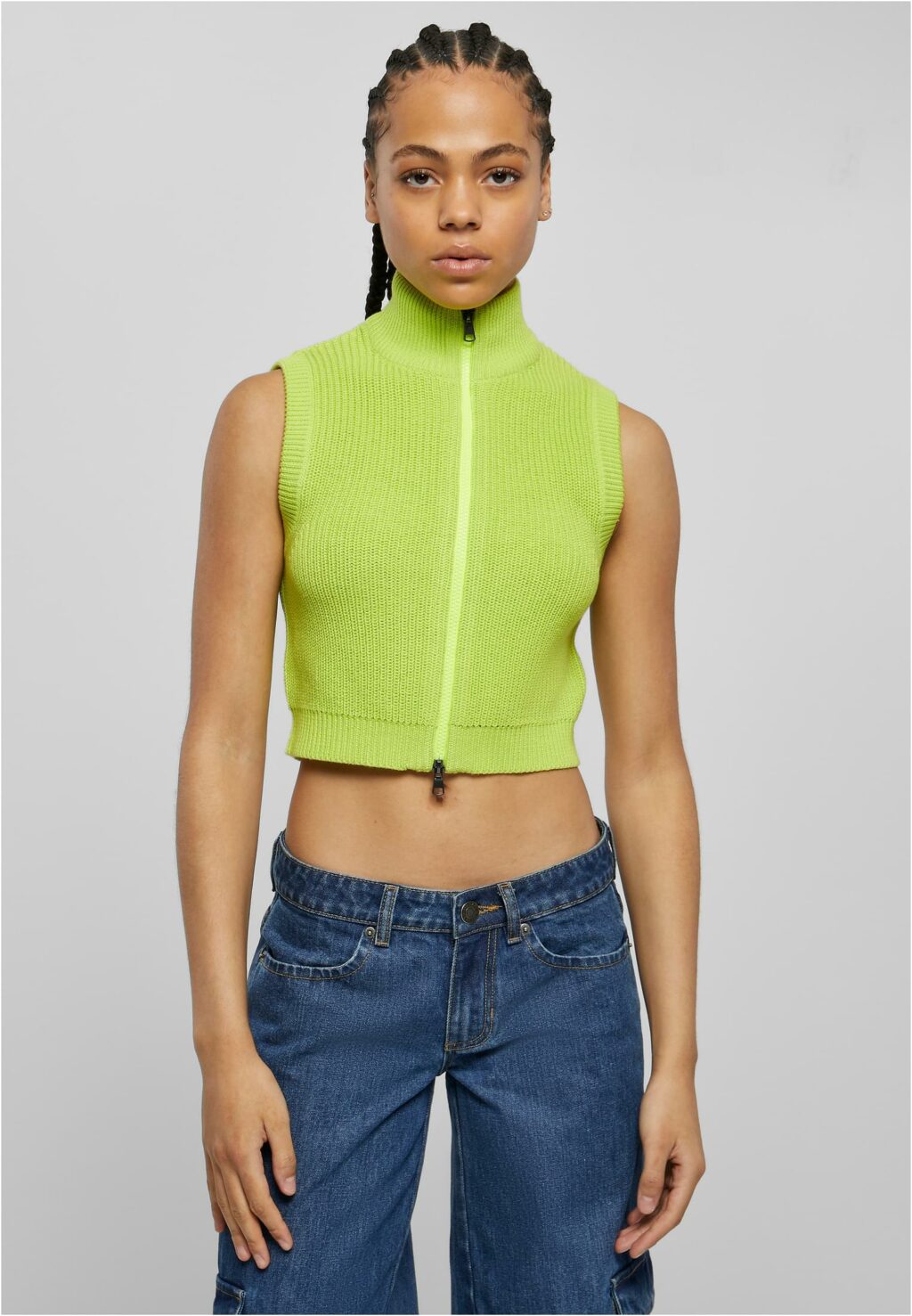 Urban Classics Ladies Short Knit Vest frozenyellow TB6083