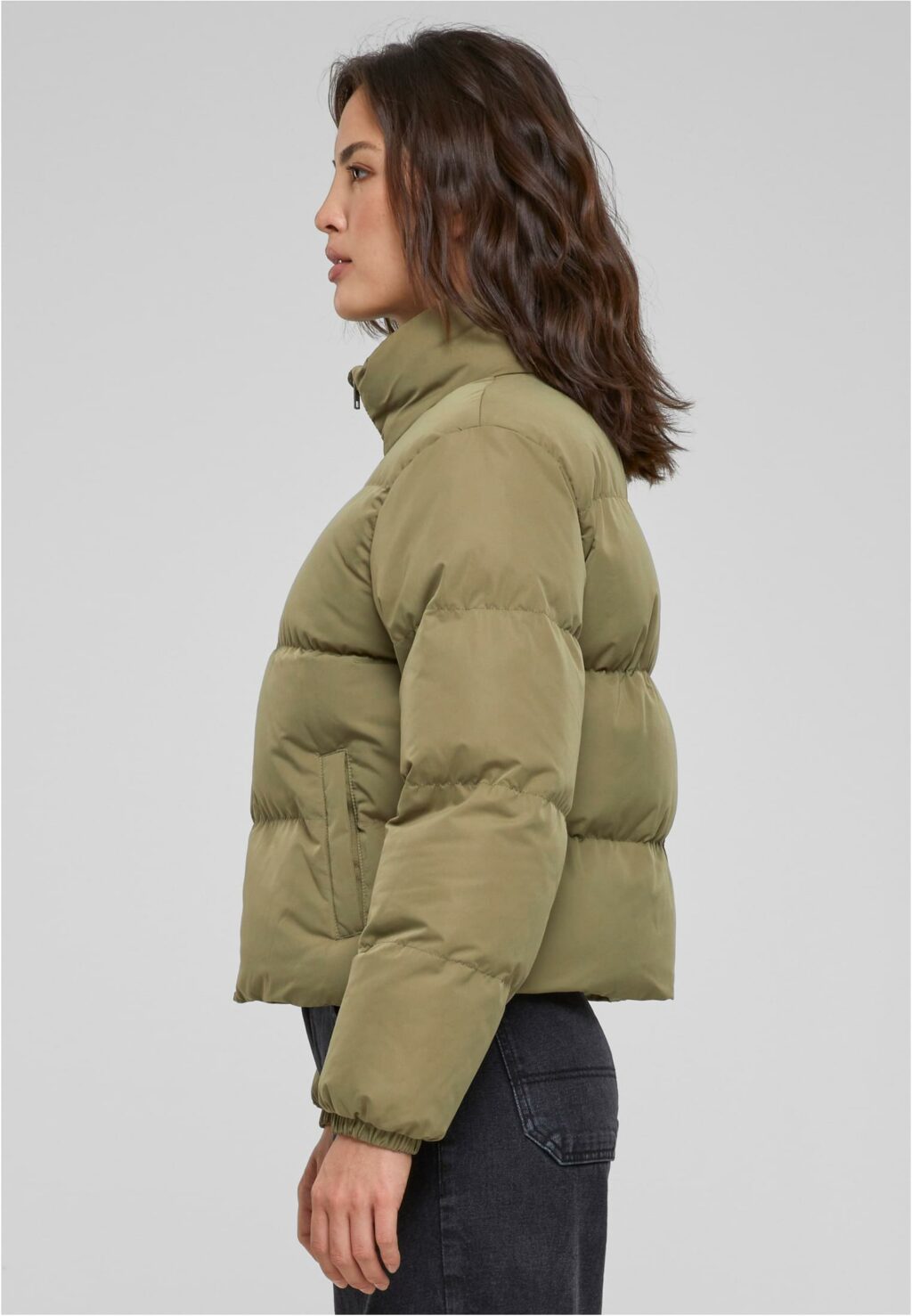 Urban Classics Ladies Short Peached Puffer Jacket tiniolive TB4759