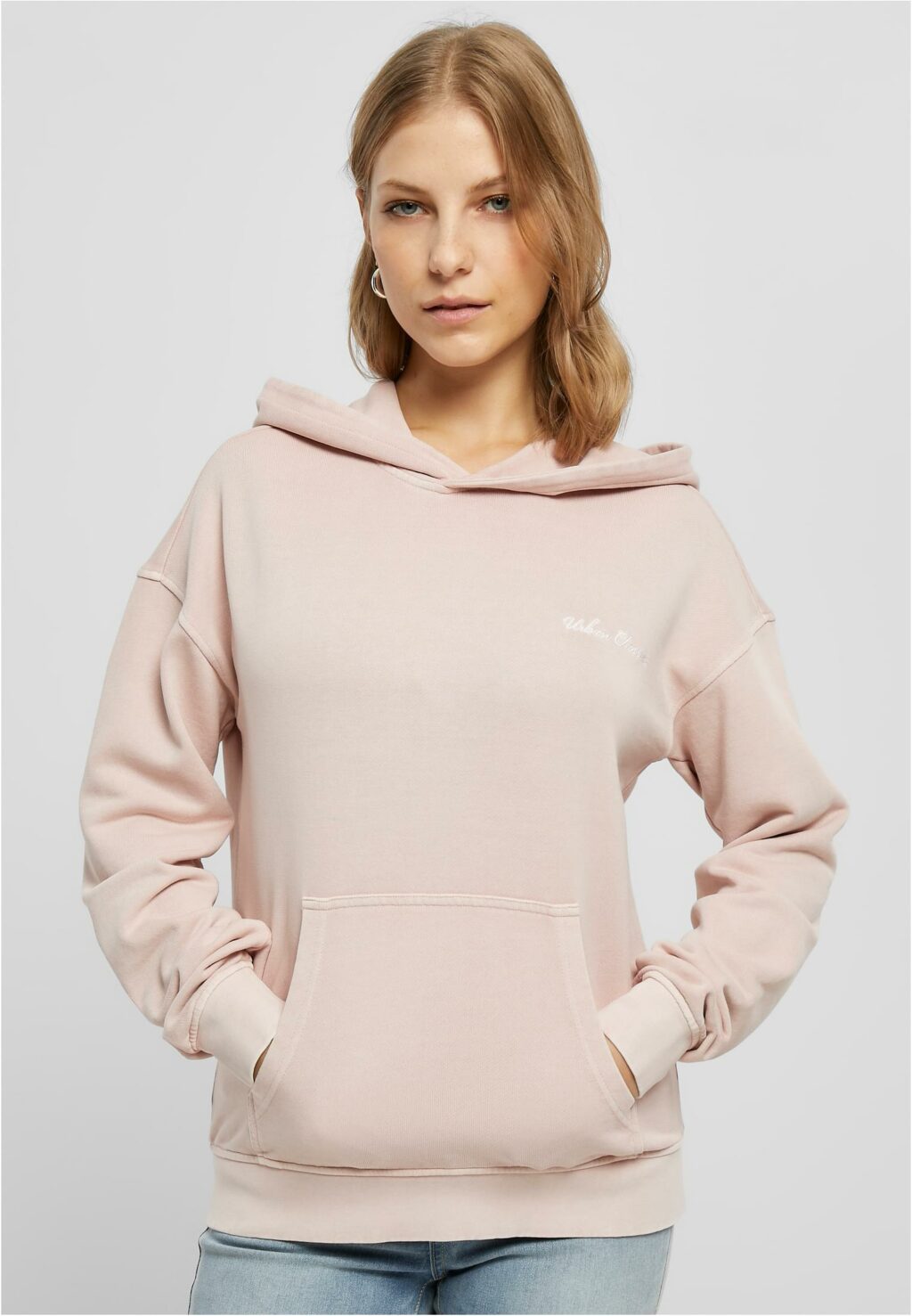 Urban Classics Ladies Small Embroidery Terry Hoody pink TB5460