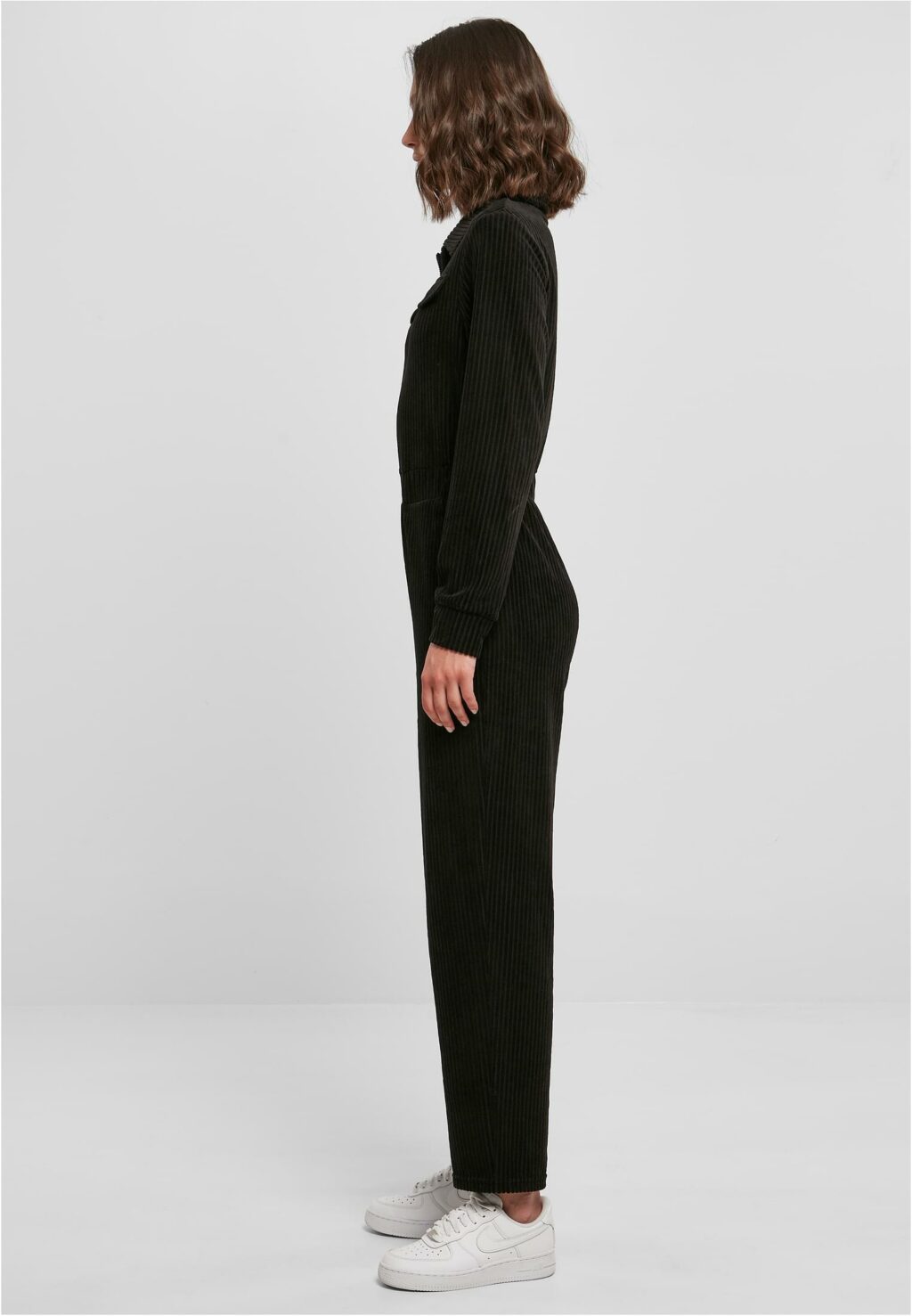 Urban Classics Ladies Velvet Rib Boiler Suit black TB5096