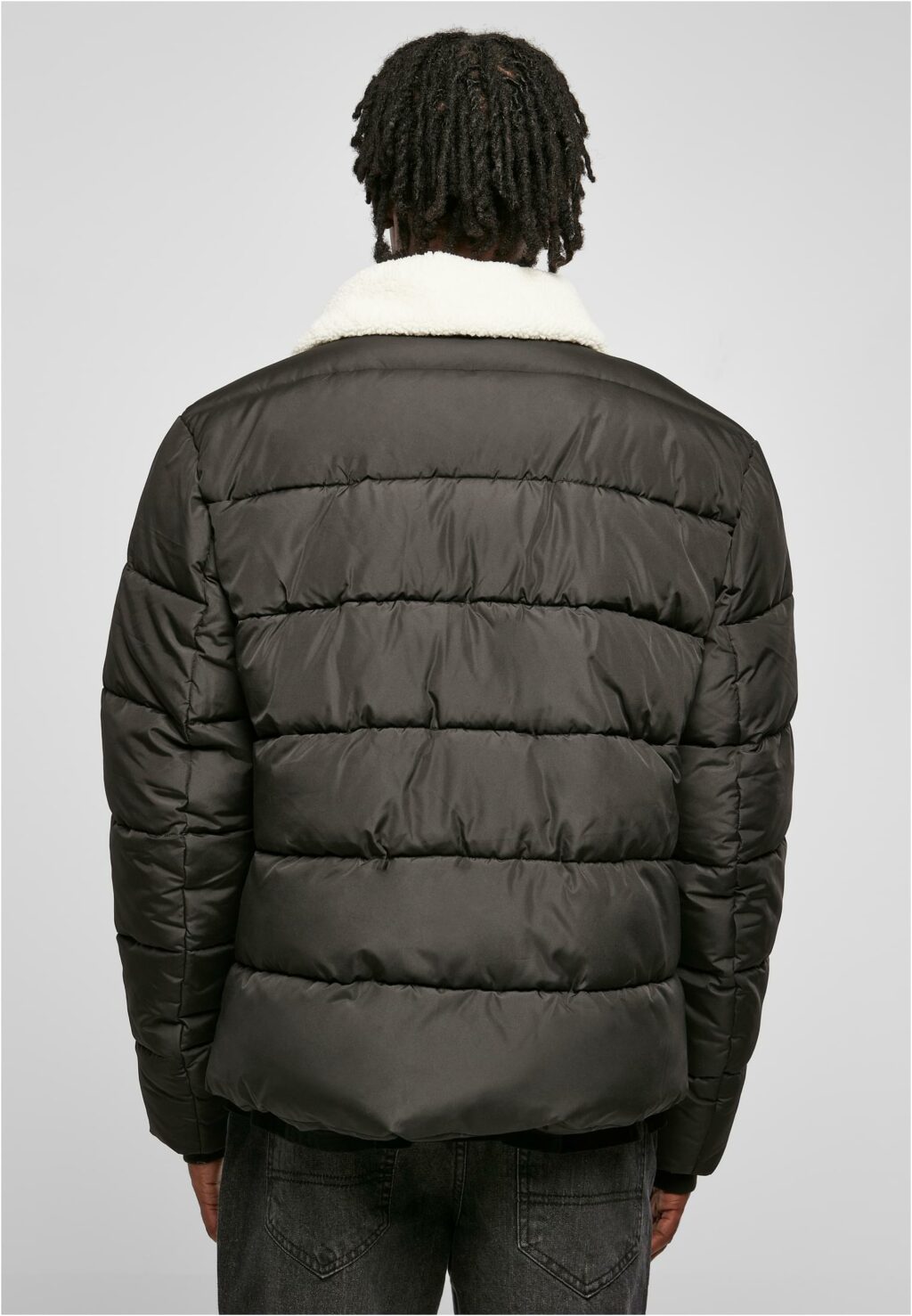 Urban Classics Sherpa Collar Padded Shirt Jacket black TB5536