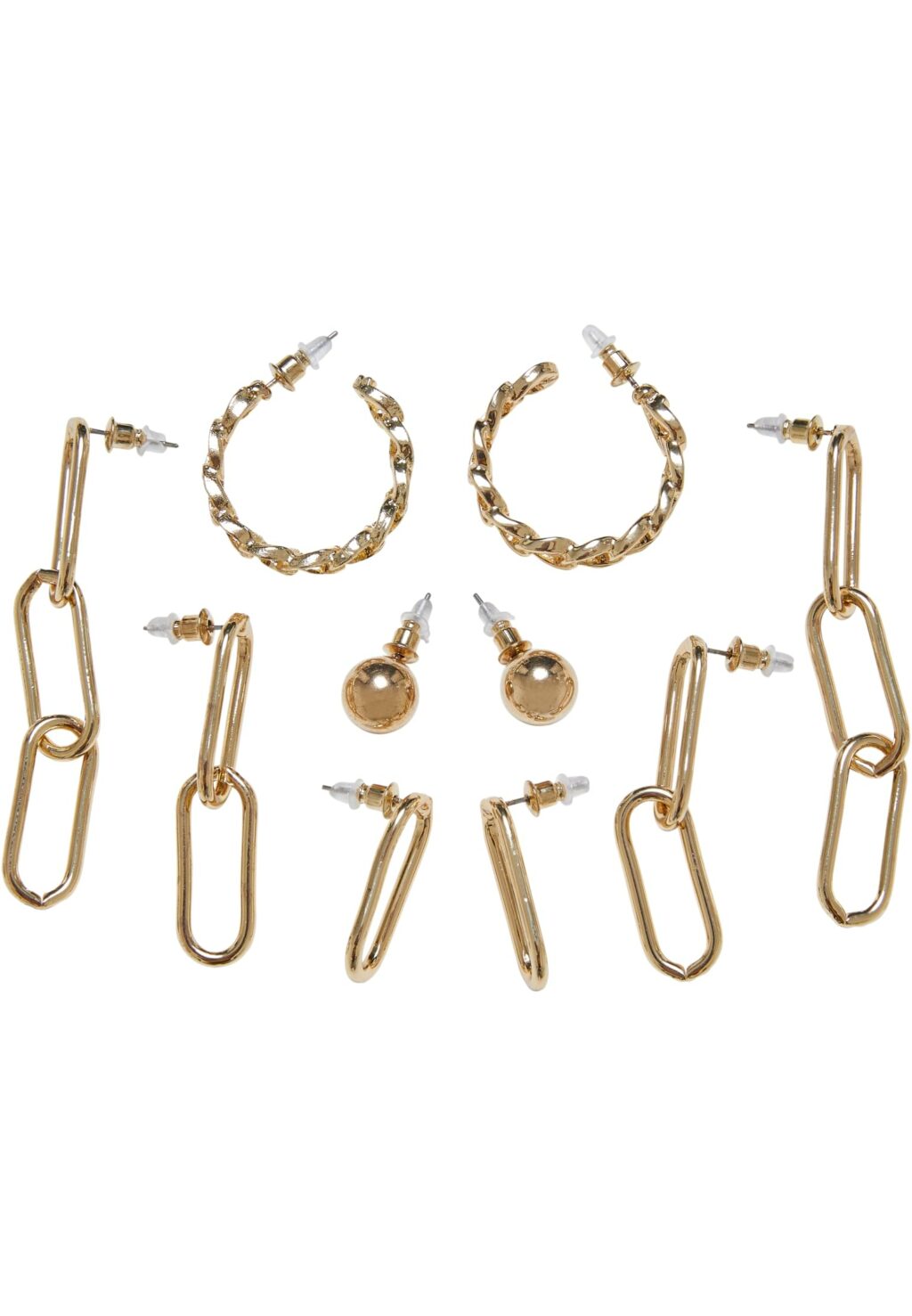 Various Chain Earring 5-Pack gold one TB6481